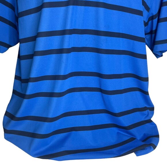 Nike Golf Polo Shirt Mens XL Blue Black Striped DriFit - Picture 4 of 8